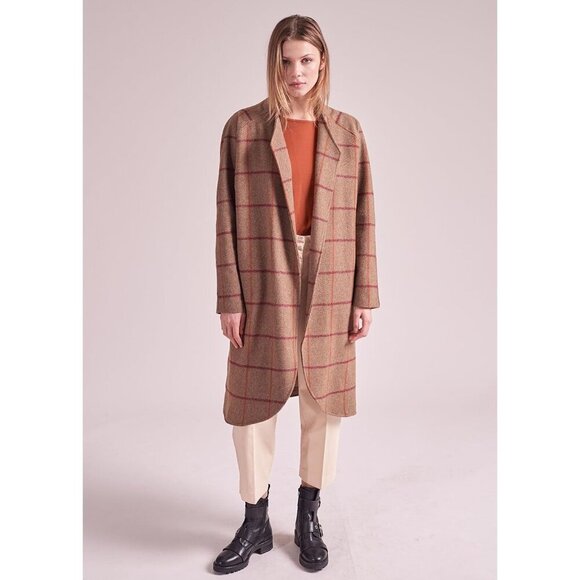 La Fee Maraboutee Jackets & Blazers - La Fee Maraboutee Wool Blend Windowpane Coat